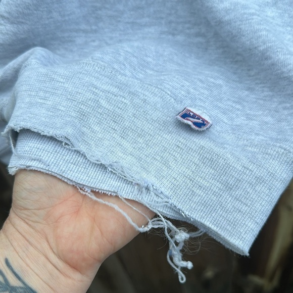 Vintage 90s LOGO 7 Gray Atlanta Braves Crewneck Sweater Size Large - Picture 6 of 15